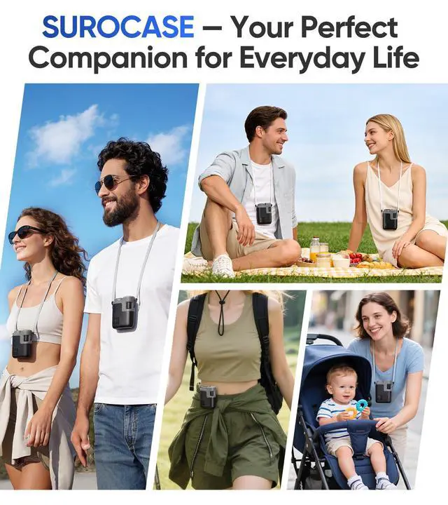 Alt view image 5 of 6 - Clip-On Waist Fan, Wearable Personal Fan with Rechargeable Battery, 100-Speed Stepless Speed Control, Powerful High-Speed Airflow, Up to 35 Hours Runtime