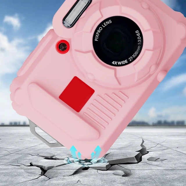 Alt view image 6 of 6 - Silicone Case for Kodak pixpro wpz2 Digital Camera with 2PCS Screen Protector and Lanyard - Pink