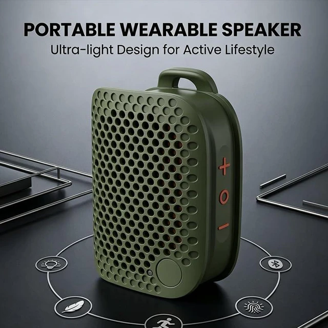 Alt view image 2 of 7 - Mini Wearable Bluetooth Clip On Speaker IPX5 WaterproofBlack-1Set | Portable Wireless Personal Speakers | TWS Stereo Sound | Magnetic Clip | Pocket Speaker for Work Travel Gift