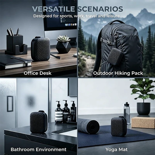 Alt view image 5 of 7 - Mini Wearable Bluetooth Clip On Speaker IPX5 WaterproofBlack-1Set | Portable Wireless Personal Speakers | TWS Stereo Sound | Magnetic Clip | Pocket Speaker for Work Travel Gift