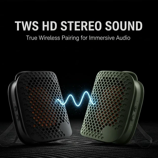 Alt view image 7 of 7 - Mini Wearable Bluetooth Clip On Speaker IPX5 WaterproofBlack-1Set | Portable Wireless Personal Speakers | TWS Stereo Sound | Magnetic Clip | Pocket Speaker for Work Travel Gift