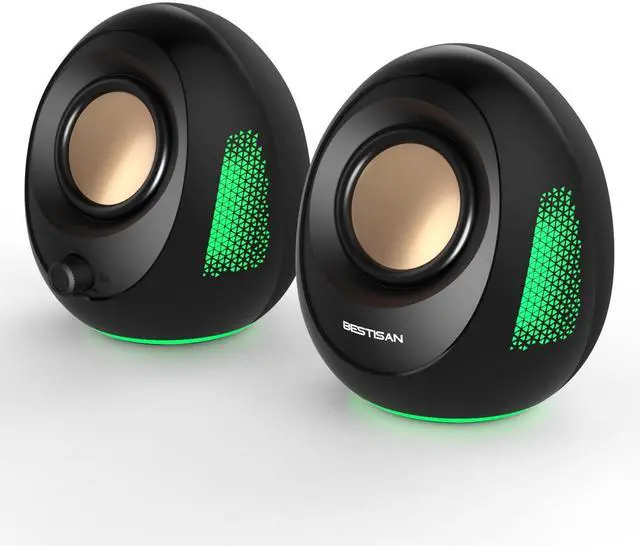 Main image of Computer Speakers, 20W Peak Power Bluetooth 5.4, USB & USB-C Powered PC Speakers with 9 RGB Light Modes, Gaming Desktop Speakers, Plug & Play Stereo & Enhanced Bass for Laptop Desktop Monitor