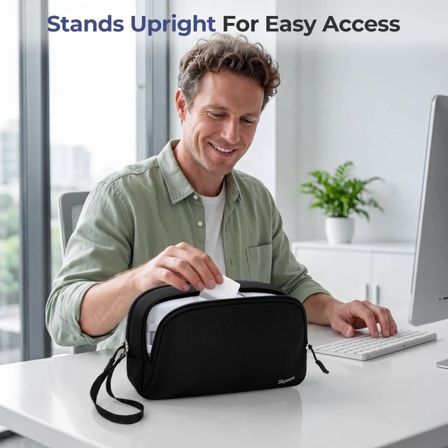Alt view image 6 of 7 - Electronics Travel Organizer 9 Compartment Dual Layer Tech Pouch Lightweight Water Resistant Travel Cable Organizer Bag for Chargers Cords Phone Power Bank Tech Essentials and Daily Items