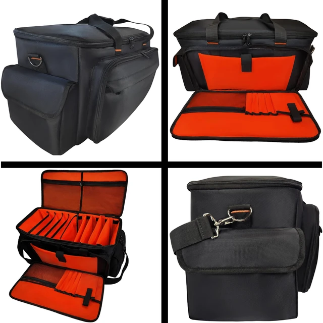 Alt view image 4 of 6 - DJ Cable File Gig Bag with Detachable Dividers | 1680D Fabric | For DJ Gear, Sound Equipment & Accessories | Padded Storage for Mics, Lighting, Camera, Pedals, Cords