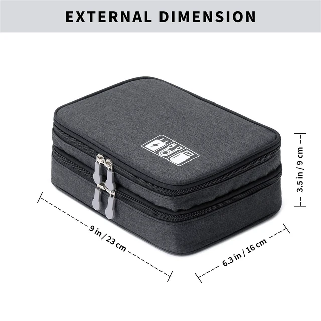 Alt view image 2 of 7 - Travel Cable Organizer Bag, Electronic Accessories Case Portable Double Layer Cable Storage Bag for Cord, Charger, Flash Drive, Phone, SD Card,Personal Items - (Black)