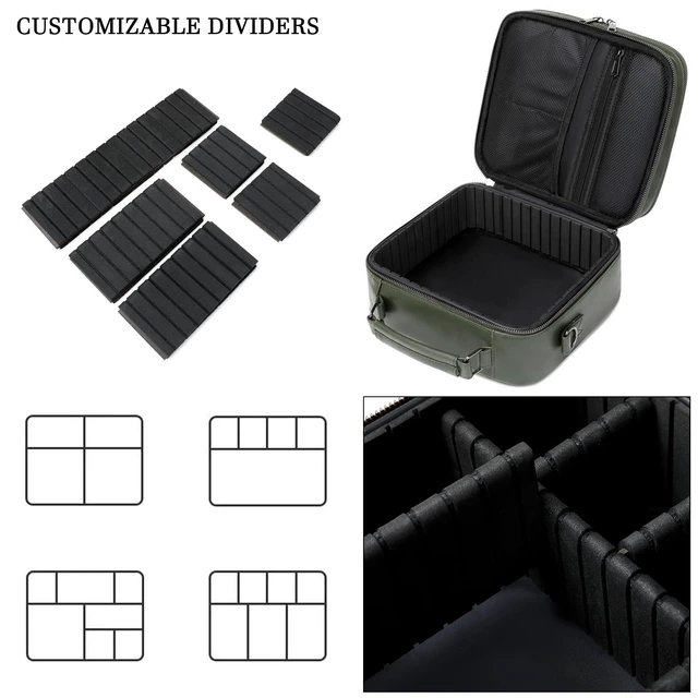 Alt view image 5 of 6 - Electronics Travel Organizer, Large Electronic Accessories Cable Case with Adjustable Dividers, Waterproof Tech Storage Bag Gifts with Double Layers for Cord, Charger, Power Bank - Olive Green