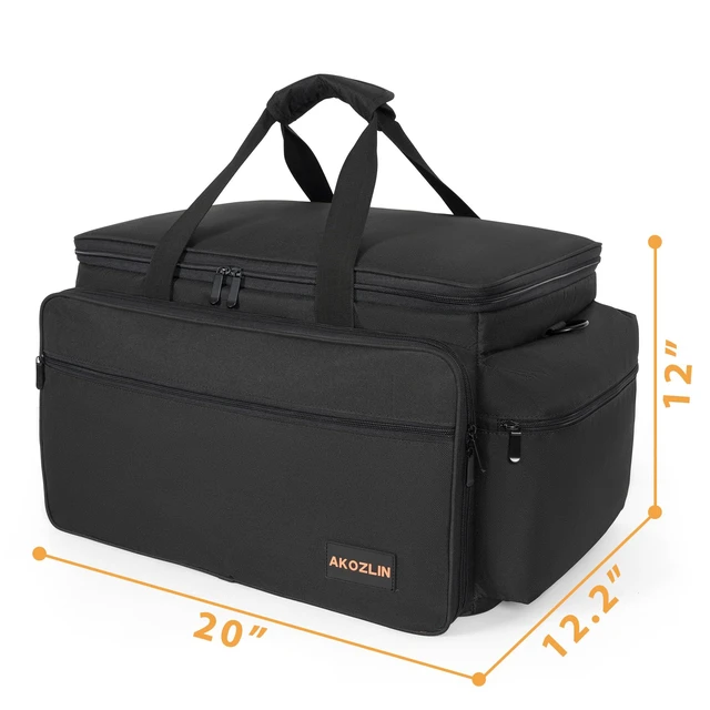 Alt view image 3 of 7 - Cable File Bag with Dividers for Sound Instrument Accessories | 8 Detachable Dividers, DJ Gig Bag Cord Organizer Case for Laptop,DJ Gear,Music Equipment Accessories 16"x11"x10"