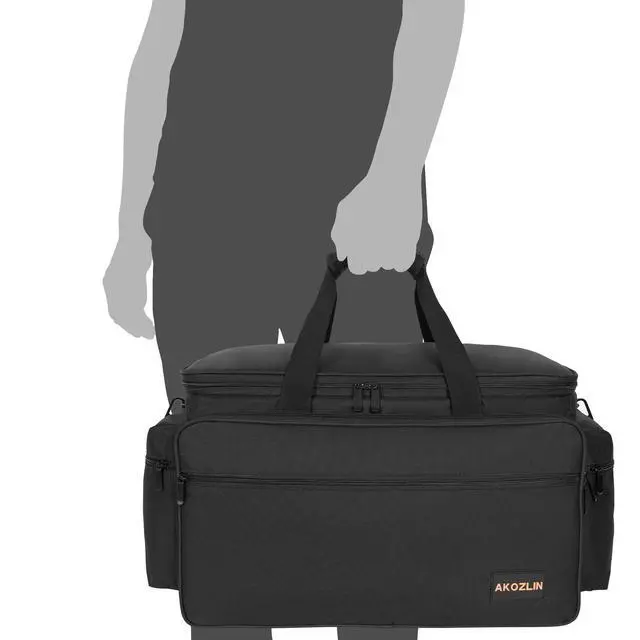 Alt view image 7 of 7 - Cable File Bag with Dividers for Sound Instrument Accessories | 8 Detachable Dividers, DJ Gig Bag Cord Organizer Case for Laptop,DJ Gear,Music Equipment Accessories 16"x11"x10"