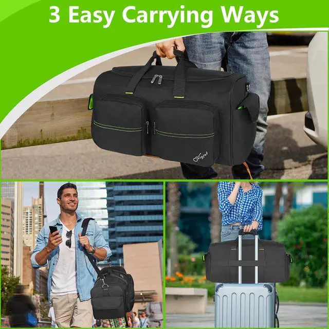 Alt view image 6 of 7 - DJ Bag, Large DJ Cable Bag with Detachable Dividers & Bottom Pad | Gig Bag for Musicians with 6 Pockets for Extension Cords, Mics, Cable Organizer Bag with Shoulder Strap, DJ Accessories