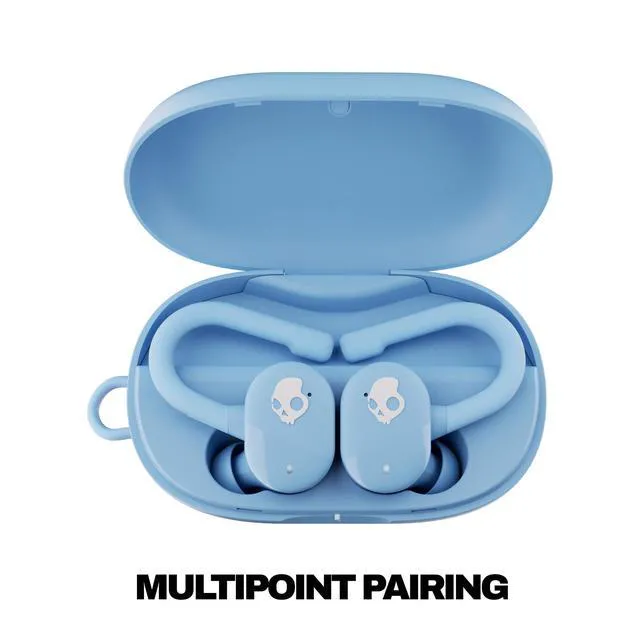 Alt view image 2 of 7 - Push Play Active Wireless Earbuds - Preppy Blue | In-Ear Hanger, Bluetooth, Noise Isolating 58 Hours Battery, Sweat and Water Resistant, Microphone, Running Outdoors, Exercise