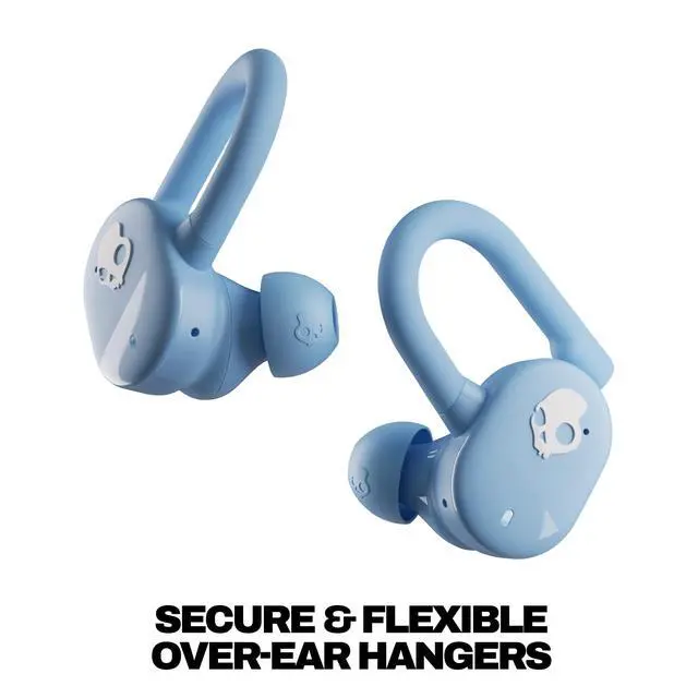 Alt view image 3 of 7 - Push Play Active Wireless Earbuds - Preppy Blue | In-Ear Hanger, Bluetooth, Noise Isolating 58 Hours Battery, Sweat and Water Resistant, Microphone, Running Outdoors, Exercise