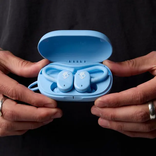 Alt view image 6 of 7 - Push Play Active Wireless Earbuds - Preppy Blue | In-Ear Hanger, Bluetooth, Noise Isolating 58 Hours Battery, Sweat and Water Resistant, Microphone, Running Outdoors, Exercise
