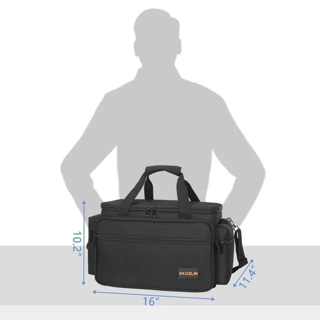 Alt view image 5 of 7 - Cable File Bag with Dividers for Sound Instrument Accessories | 6 Detachable Dividers, DJ Gig Bag Cord Organizer Case for Laptop,DJ Gear,Music Equipment Accessories 15"x12"x12"