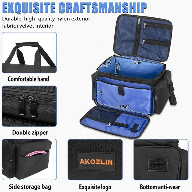 Alt view image 3 of 7 - Cable File Bag with Dividers for Sound Instrument Accessories | 6 Detachable Dividers, DJ Gig Bag Cord Organizer Case for Laptop,DJ Gear,Music Equipment Accessories 15"x12"x12"