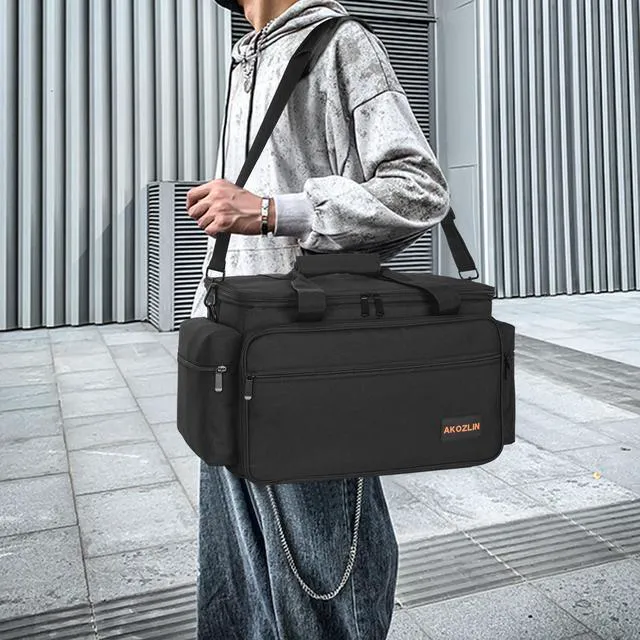 Alt view image 6 of 7 - Cable File Bag with Dividers for Sound Instrument Accessories | 6 Detachable Dividers, DJ Gig Bag Cord Organizer Case for Laptop,DJ Gear,Music Equipment Accessories 15"x12"x12"