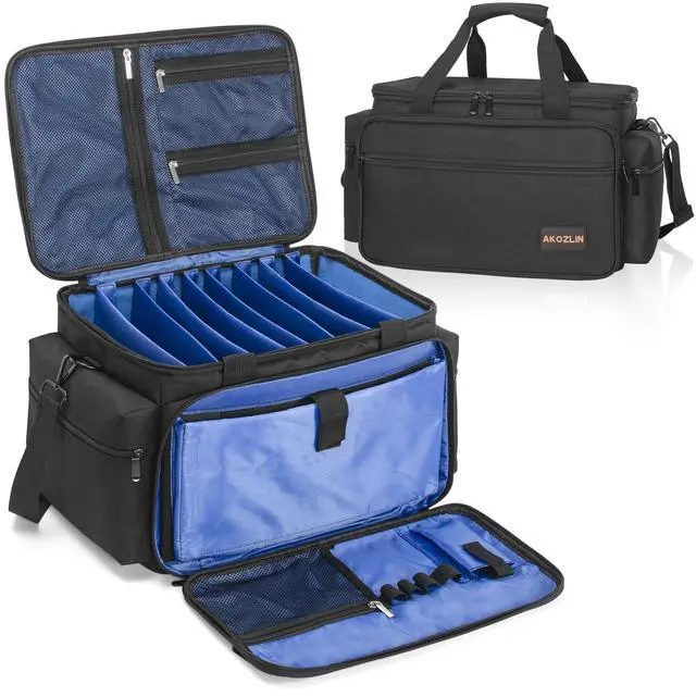 Alt view image 7 of 7 - Cable File Bag with Dividers for Sound Instrument Accessories | 6 Detachable Dividers, DJ Gig Bag Cord Organizer Case for Laptop,DJ Gear,Music Equipment Accessories 15"x12"x12"