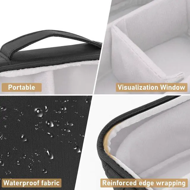 Alt view image 4 of 7 - Cable Organizer Bag, Padded Electronic Organizer Travel Case | Double Layer Cord Organizer Case 3pcs/set, DJ Cable File Accessories Bag with Adjustable Divider, Clear