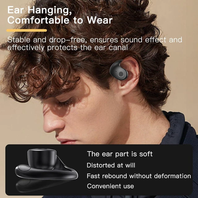 Alt view image 2 of 7 - Ows Open Ear Buds Headphones Bluetooth 5.4,Bone Conducting Air Bone Conduction Headphones, 16mm Drivers,40H Playtime,Open Ear Earbuds IPX5 Waterproof and Noise Reducing Touch(Black)