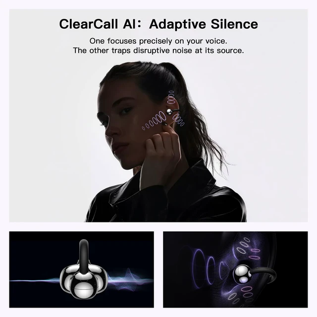 Alt view image 3 of 7 - Clip on Ear Headphones OWS Hanging Earphones Ear Clip Wireless Earbuds AI Translation Earbuds Real Time,165 Language Translator Earbuds for Travel Learning Suitable for Small Ears and Eyeglass Wearers