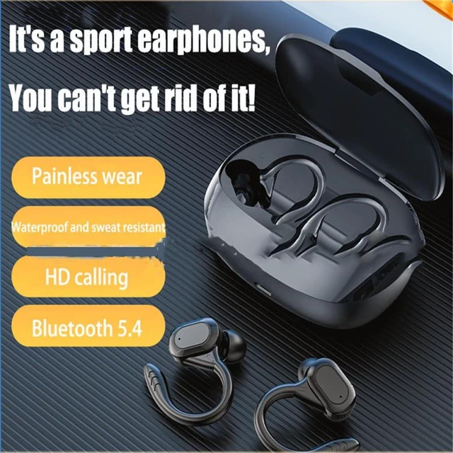 Alt view image 3 of 7 - Bluetooth Translation Earphones Available in 144 Languages LED Digital Display Dual Hanging Ears HD Calling, Suitable for Music, Sports (Black General)