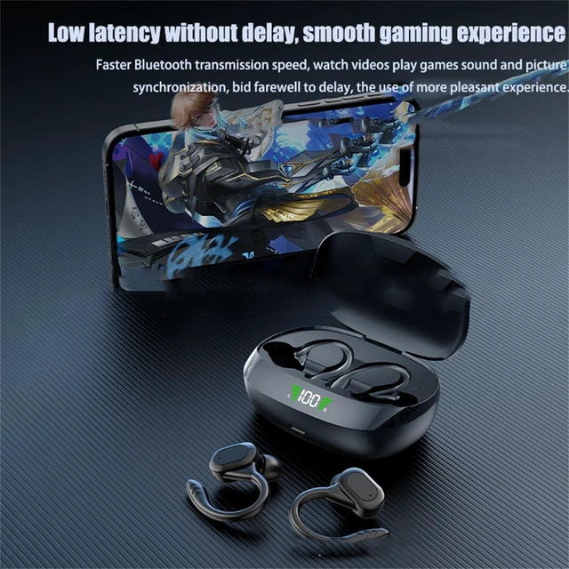 Alt view image 6 of 7 - Bluetooth Translation Earphones Available in 144 Languages LED Digital Display Dual Hanging Ears HD Calling, Suitable for Music, Sports (Black General)