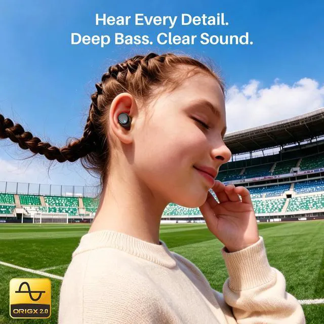 Alt view image 5 of 7 - T6 Wireless Earbuds Bluetooth 5.3 Stereo Sound in Ear Headphones | OrigX Stereo Deep Bass, 50H Playtime, Lighter Ear buds, IPX8 Waterproof, wireless Charging Case, 32 EQs via APP Dark Black