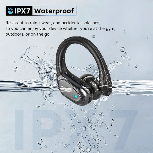 Alt view image 7 of 7 - Wireless Earbuds, Sports Bluetooth Headphones, Noise Canceling Ear Buds with 80hr Playtime, LED Power Display, IPX7 Waterproof Earphones for Gym/Workout
