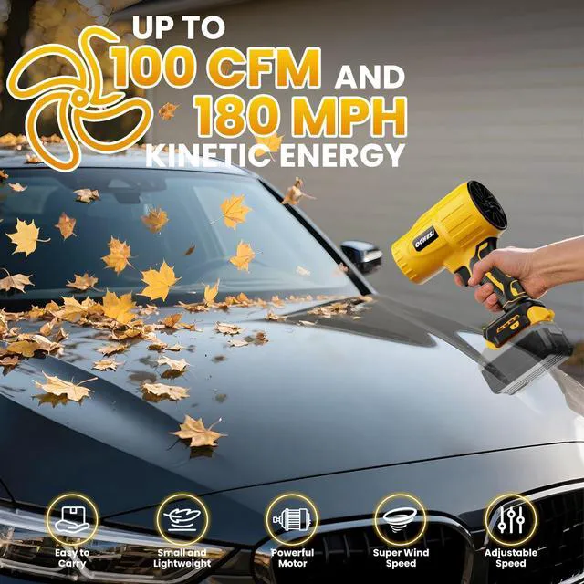 Alt view image 5 of 7 - Electric Cordless Leaf Blower Dust Blower for Dewalt 20V Max Battery, High-Speed Brushless Motor Handheld Jet Fan Air Blower for Patio Cleaning, Lawn Care, Blowing Leaves and Dust (No Battery/Charger)