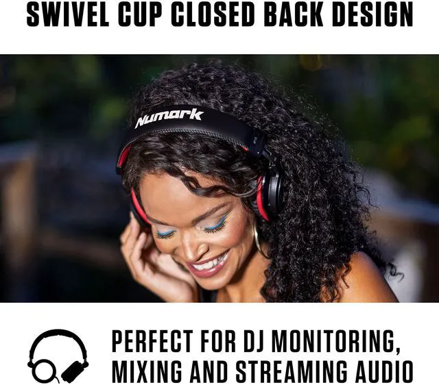 Alt view image 4 of 6 - Closed-Back DJ Headphones | 40mm Drivers, Flexible Headband, Swivel Cups, Closed-Back Design, 9.8ft Cable, for Monitoring, Mixing and Audio Playback