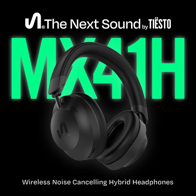 Alt view image 3 of 7 - Noise Cancelling Headphones Wireless Bluetooth, MX41H Over Ear Headphones with Microphone, Hybrid ANC, 40H Playtime, Foldable Headset with AUX & Low Latency Gaming Mode