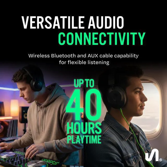 Alt view image 5 of 7 - Noise Cancelling Headphones Wireless Bluetooth, MX41H Over Ear Headphones with Microphone, Hybrid ANC, 40H Playtime, Foldable Headset with AUX & Low Latency Gaming Mode