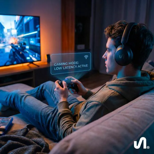 Alt view image 7 of 7 - Noise Cancelling Headphones Wireless Bluetooth, MX41H Over Ear Headphones with Microphone, Hybrid ANC, 40H Playtime, Foldable Headset with AUX & Low Latency Gaming Mode