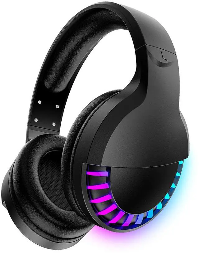 Main image of Wireless RGB Bluetooth Gaming Headphone with Noise Cancellation-Black | HiFi Stereo Sound,Deep Bass,Protein Earpad,Rainbow Backlit,Rechageable,Over Ear Headset for PC Mac Game Travel Class Office