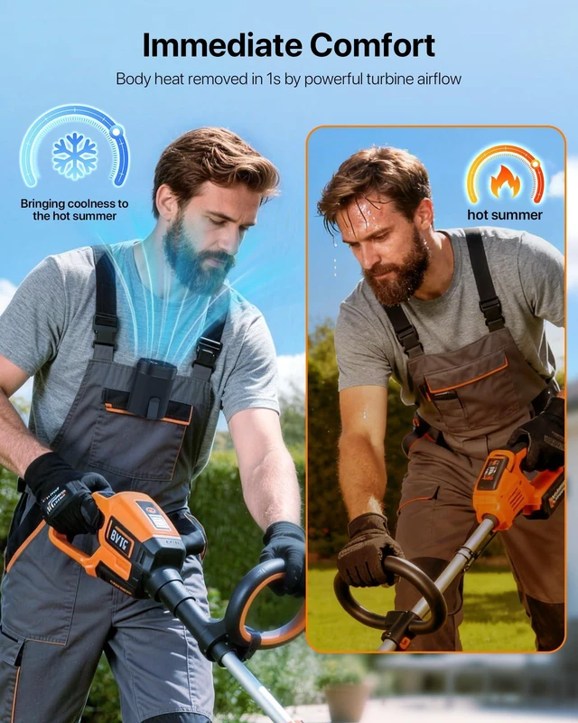 Alt view image 5 of 7 - Wearable Waist Clip-on Fan, Rechargeable Personal Belt Fan with 25H Long Battery Life, 4-Speed Hands-Free Body Fan for Work, Camping, Travel
