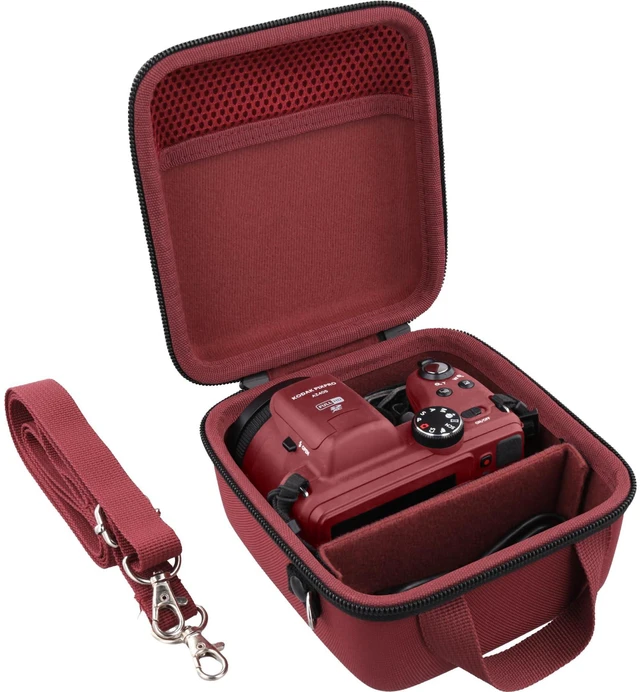 Alt view image 2 of 7 - Case for KODAK PIXPRO AZ653/AZ401/AZ405/AZ425/AZ528 Digital Camera | Protective Storage Box, Portable Carrying Box, Smooth Zipper, Travel-ready, Shoulder Strap Covenient to Carry, Red Case