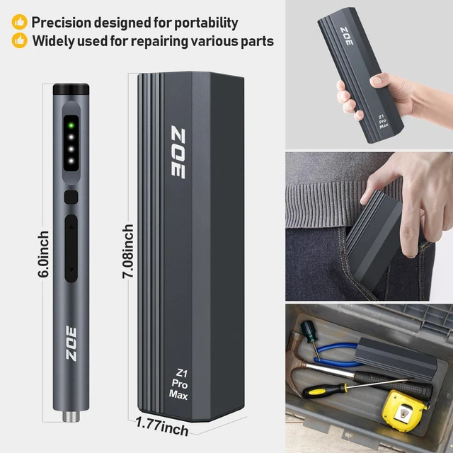 Alt view image 7 of 7 - Mini Electric Screwdriver,50-in-1 Precision Power Screwdriver Set | 3 Torque (Max 0.5N·m),500mAh USB-C,42 S2 Steel Bits,Magnetic Storage,Repair Kit for Phone/Laptop/Camera/Electronics Repair