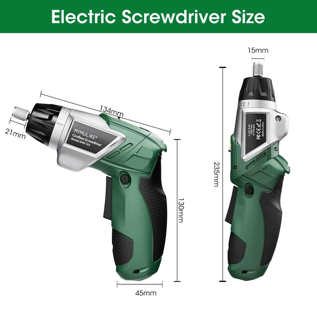 Alt view image 2 of 7 - 49Pcs Electric Screwdriver Set, 3.6V Rechargeable Power Screwdriver with, 6Nm Screw Gun with LED Light, 6+1 Torque Electric Drill for Furniture Assembly, Electrical Appliance Repair