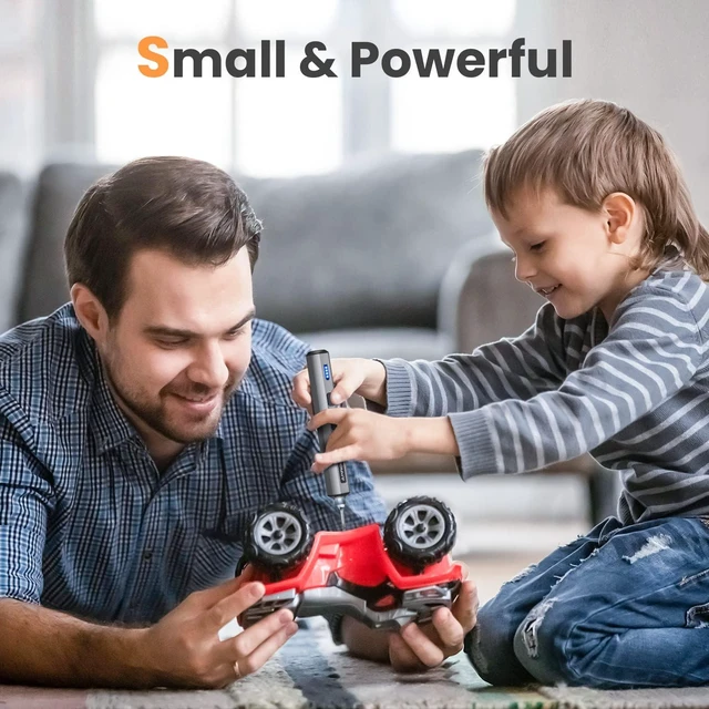 Alt view image 6 of 7 - Mini Electric Screwdriver, Precision Screwdriver Set w/ 28 Magnetic Bits, Red Dot, IF Winning Design, Rechargeable Cordless Screwdriver for Phone, Laptop, Watch, RC(SES MINI) Grey