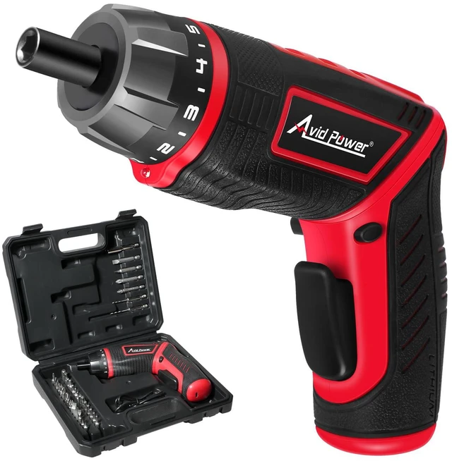 Main image of 4V Electric Cordless Screwdriver Set 5.65Nm 37 Bits with Case | 5.65Nm, 5+1 Torque Settings, 2-Position Handle, 37 Accessories, LED Light, for Precision Assembly & Furniture Installation