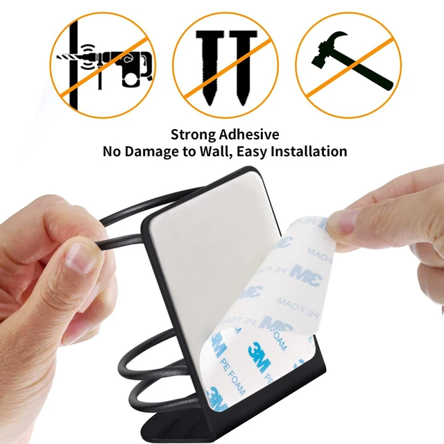 Alt view image 5 of 7 - Toothbrush Holder Wall Mounted, Bathroom Storage Stand for Razor, Toothpaste - Self Adhesive, Stainless Steel, Black