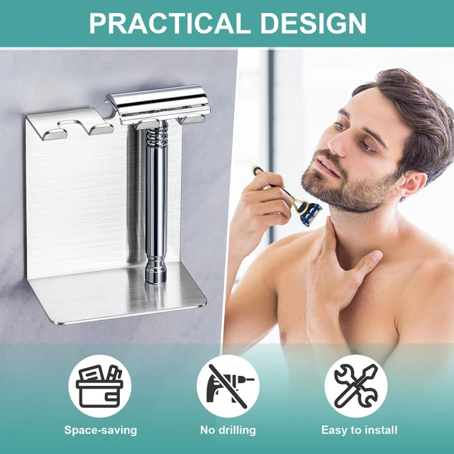 Alt view image 7 of 7 - Electric Toothbrush Head Holder, Tooth Brushing Holder, Wall Mounted Toothbrush Holders Shower Bathroom, Self Adhesive or Desktop Tooth Brush Holder Organiser (Silver, Small)