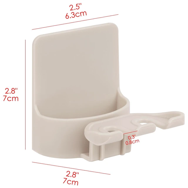 Alt view image 2 of 7 - 2 PCS Self-Adhesive Toothbrush Holders Wall Mounted, Water Proof Toothbrush Hook, 3 in 1 with Toothbrush Hanger Toothpaste Holder and Gargle Cup Holder for Bathroom Shower (Beige)