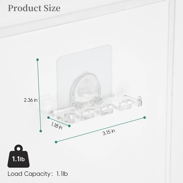 Alt view image 7 of 7 - Adhesive Toothbrush Holders 2 Pack,4 Slots for Family, Clear | No Drill Wall Mounted, Holds 4 Replacement Heads or Toothbrushes, Quick Dry, Countertop Saver, For Bathroom & RV