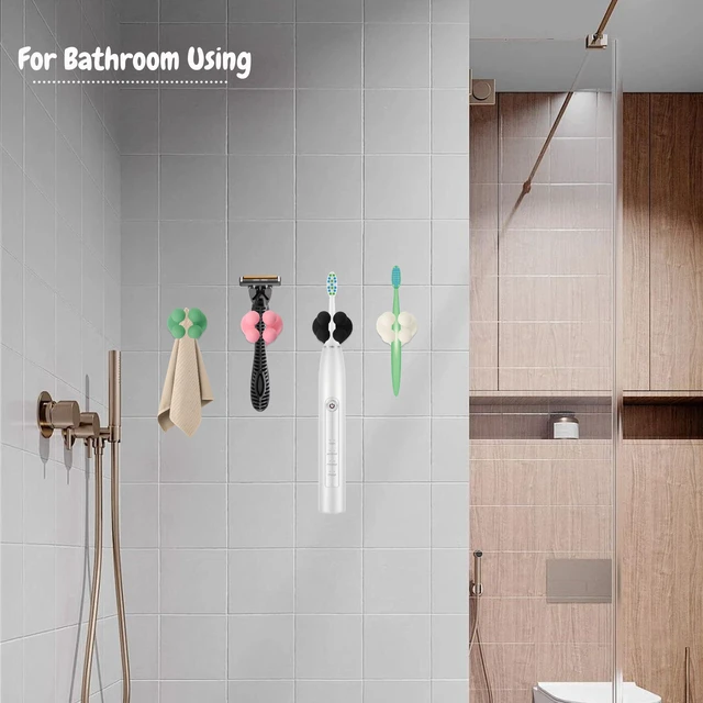 Alt view image 3 of 7 - 6 Pcs Waterproof Silicone Toothbrush Holder,Mixed1 | Cute Design,Multi-Function,Wall Mounted,Self Adhesive Utility Hook,For Hanging Towel Key Plug Cable
