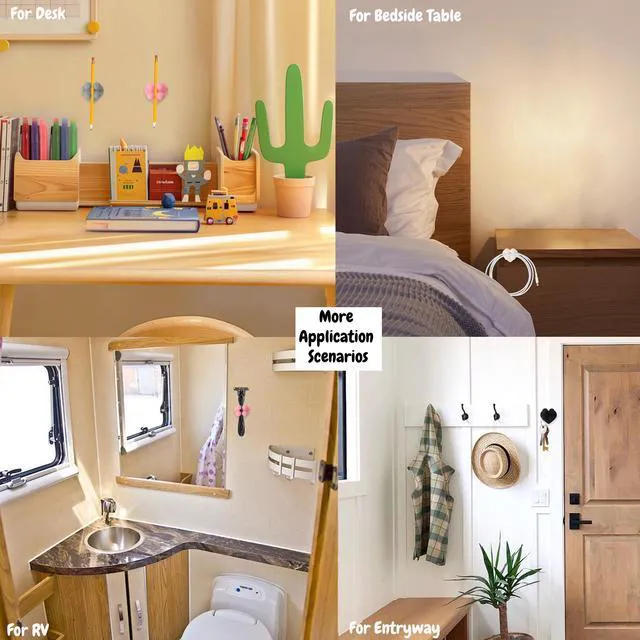 Alt view image 5 of 7 - 6 Pcs Waterproof Silicone Toothbrush Holder,Mixed1 | Cute Design,Multi-Function,Wall Mounted,Self Adhesive Utility Hook,For Hanging Towel Key Plug Cable
