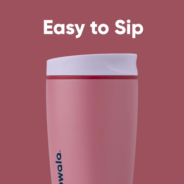 Alt view image 2 of 5 - Slider Insulated Stainless Steel Coffee Tumbler, Reusable Iced Coffee Cup, Hot Coffee Travel Mug, BPA Free 12 oz, Crochet Queen