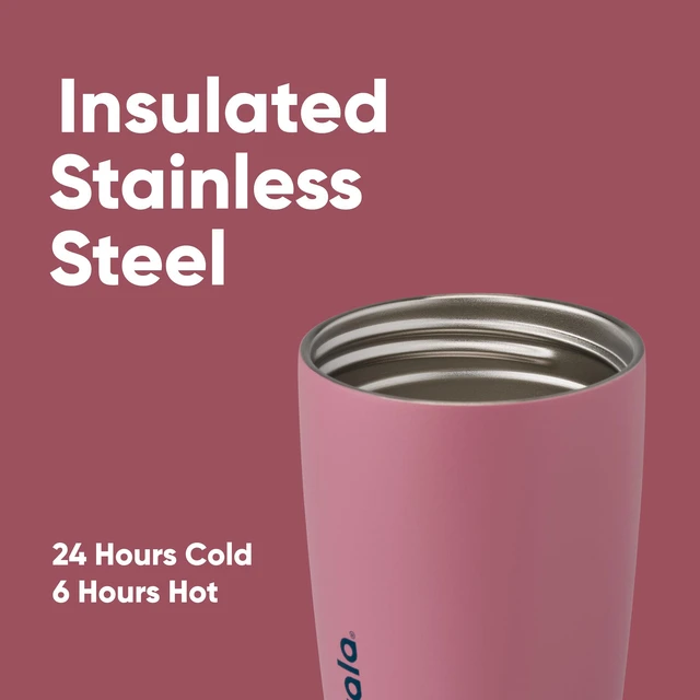 Alt view image 4 of 5 - Slider Insulated Stainless Steel Coffee Tumbler, Reusable Iced Coffee Cup, Hot Coffee Travel Mug, BPA Free 12 oz, Crochet Queen