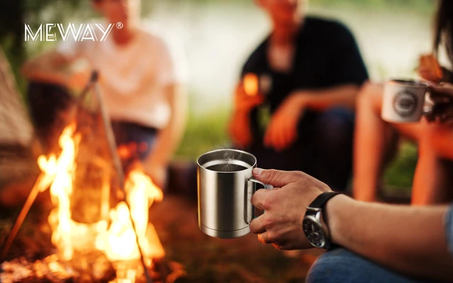 Alt view image 7 of 7 - 12oz Coffee Mug With Handle 8 Pack Bulk,Stainless Steel Insulated Travel Tumblers With Sliding Lid,Double Wall Vacuum Camping Cup for Hot & Cold Drinks Tea (Sliver,Set of 8)
