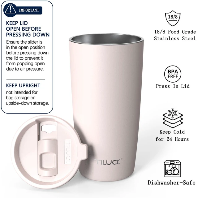 Alt view image 2 of 6 - 20 oz Insulated Coffee Tumbler with BPA-Free Lid | Travel Coffee Mug, Dishwasher Safe, Cup Holder Friendly, Double-Wall Vacuum Insulation for Hot & Cold Drinks, MatteSakuraPink