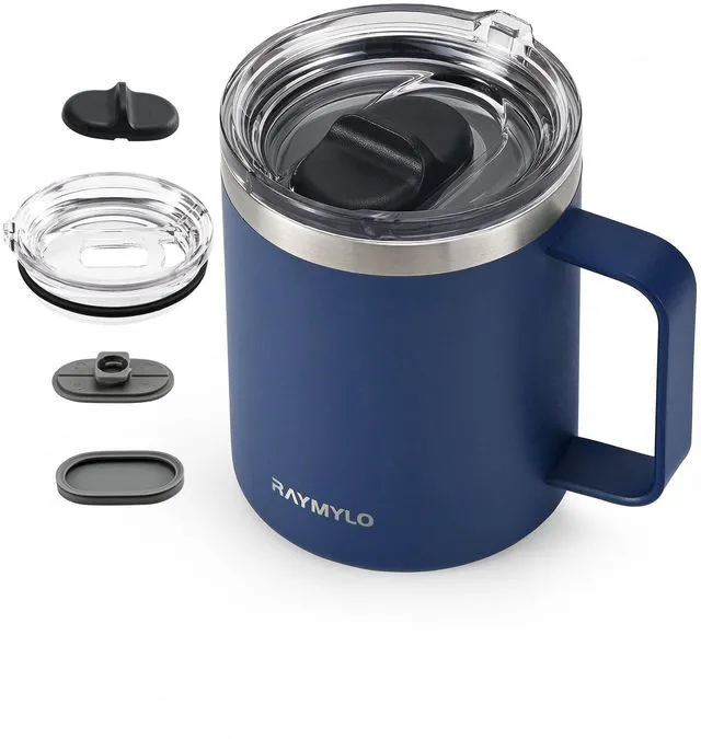 Main image of Insulated Travel Coffee Mug with Handle, Coffee Tumbler Cup 12oz | Detachable Lid for Thoroughly Clean, Thermal Cup with Double-Wall Stainless Steel Vacuum Insulation, Spill Proof & BPA Free